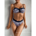 Wholesale New Fashion Bandage Women Bikini 2021 Sexy Beach Two Pieces Leopard Swimwear